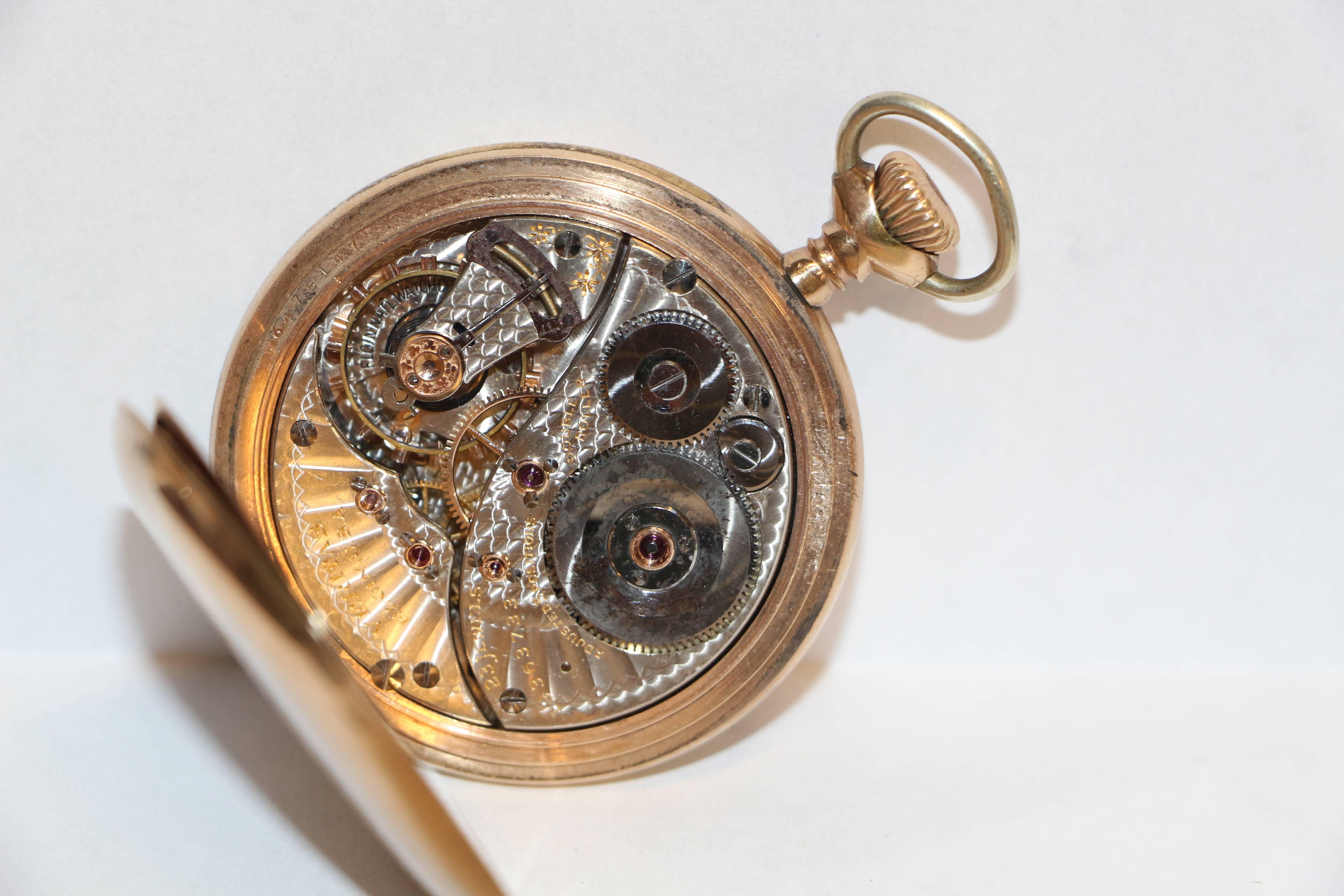 Elgin Veritas 23 Jewel Railroad Pocket Watch with Up Down Indicator In Good Condition In Palm Springs, CA