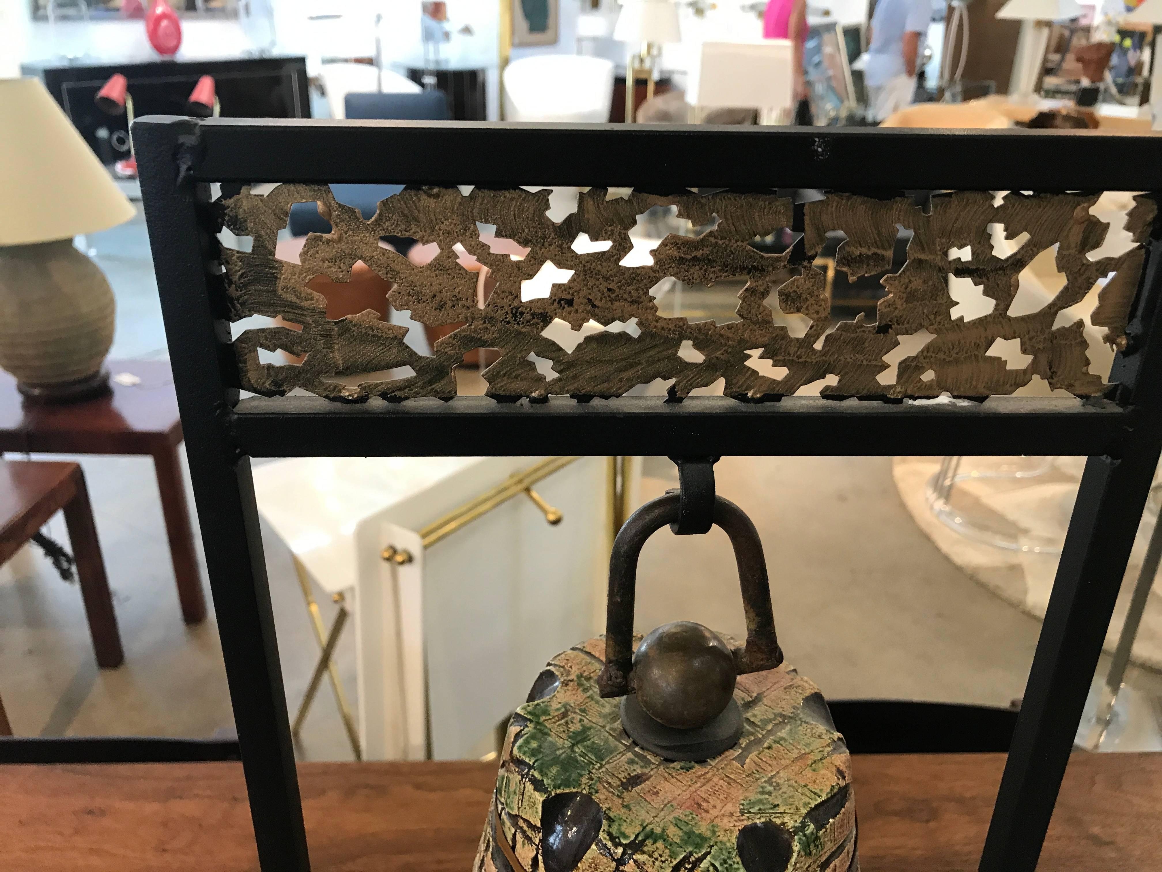 American Unique Tony Evans Ceramic Bell on Iron Stand