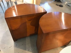 Pair of Labelled Demilune Nancy Corzine Nightstands or End Tables