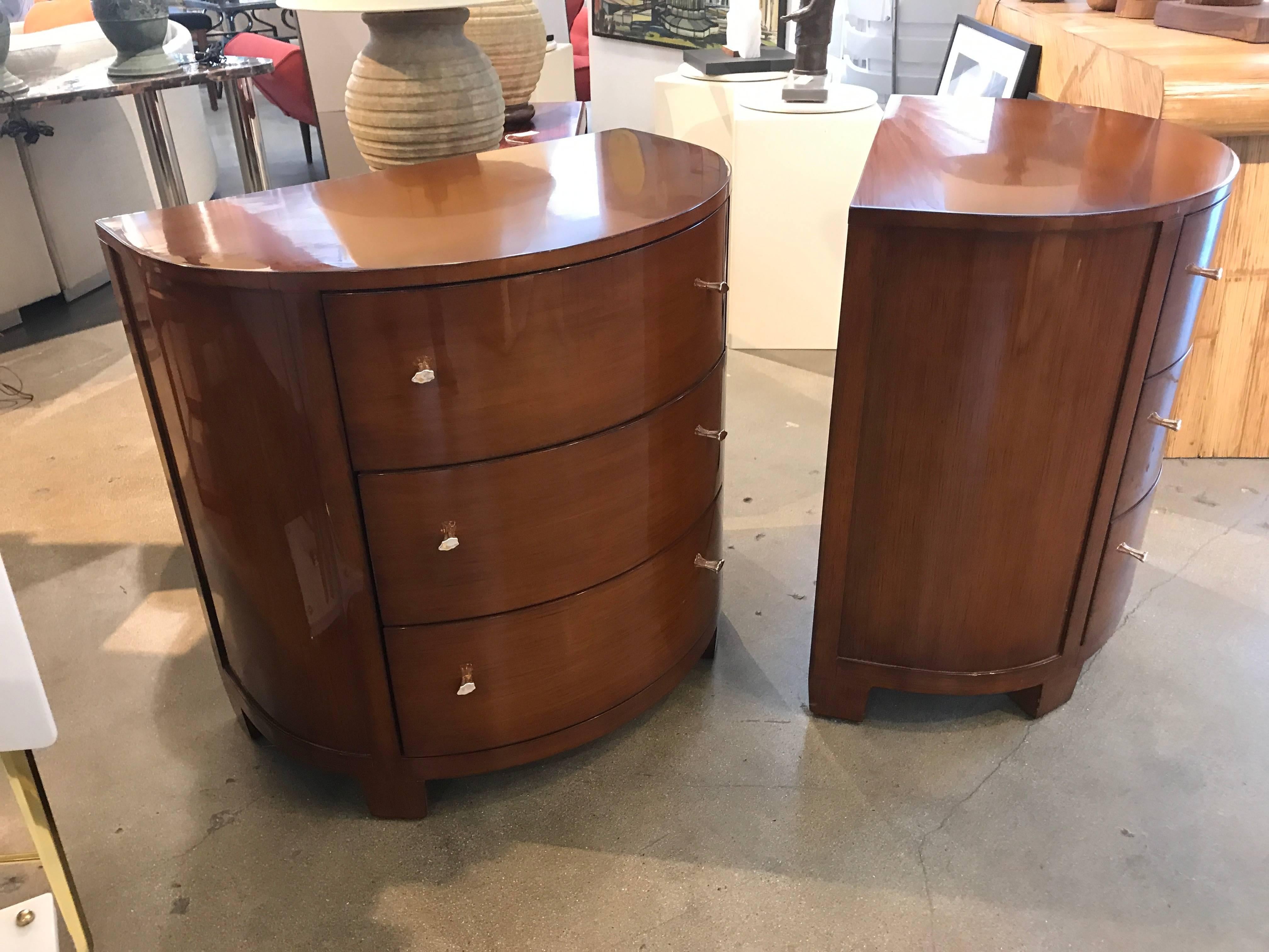 Pair of Labelled Demilune Nancy Corzine Nightstands or End Tables 2