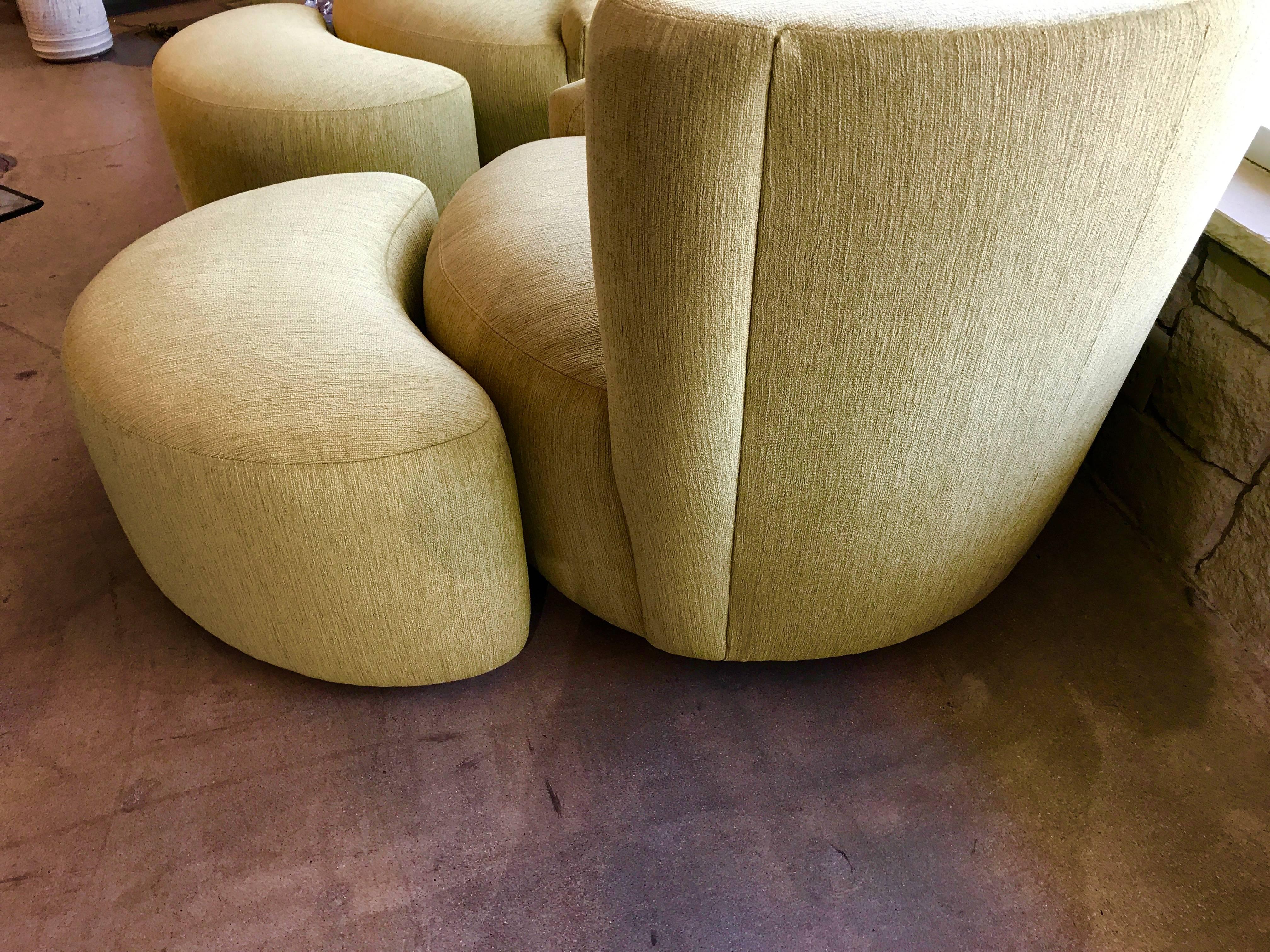 Pair of Vladimir Kagan Designed Nautilus Chairs with Matching Ottomans 1