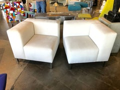 Pair of Chairs That Combine to Form a Loveseat