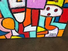 Painting by Noted Nigerian Artist Rahmon Olugunna "Village People"