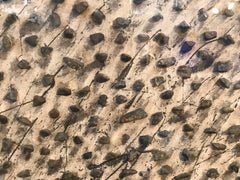 Minoru Ohira 1984-1985 Abstract Pebble Work Encased in Lucite Shadow Box