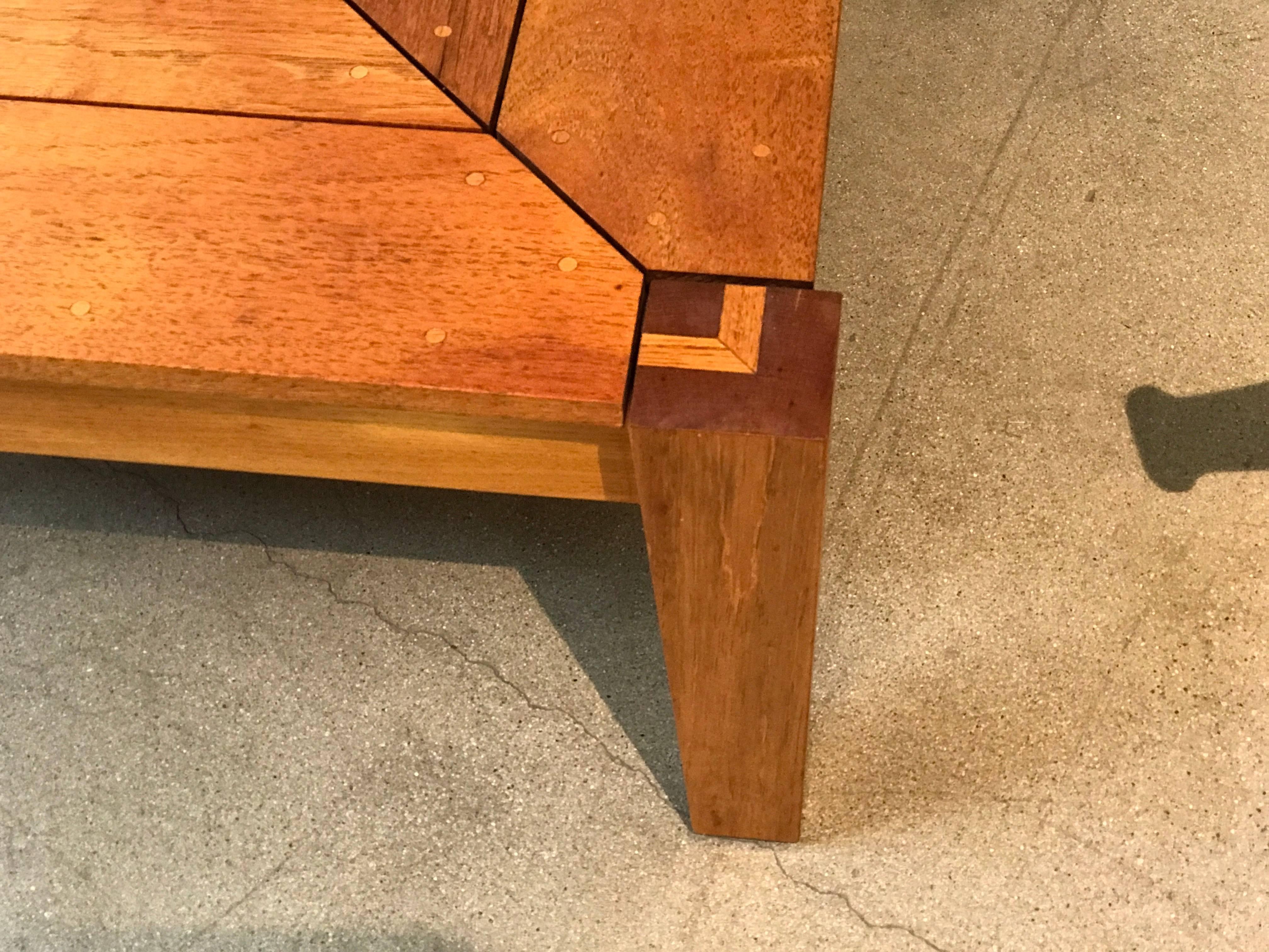 Rob Edley Welborn Prototype Square Coffee Table in Spanish Cedar In Good Condition In Palm Springs, CA