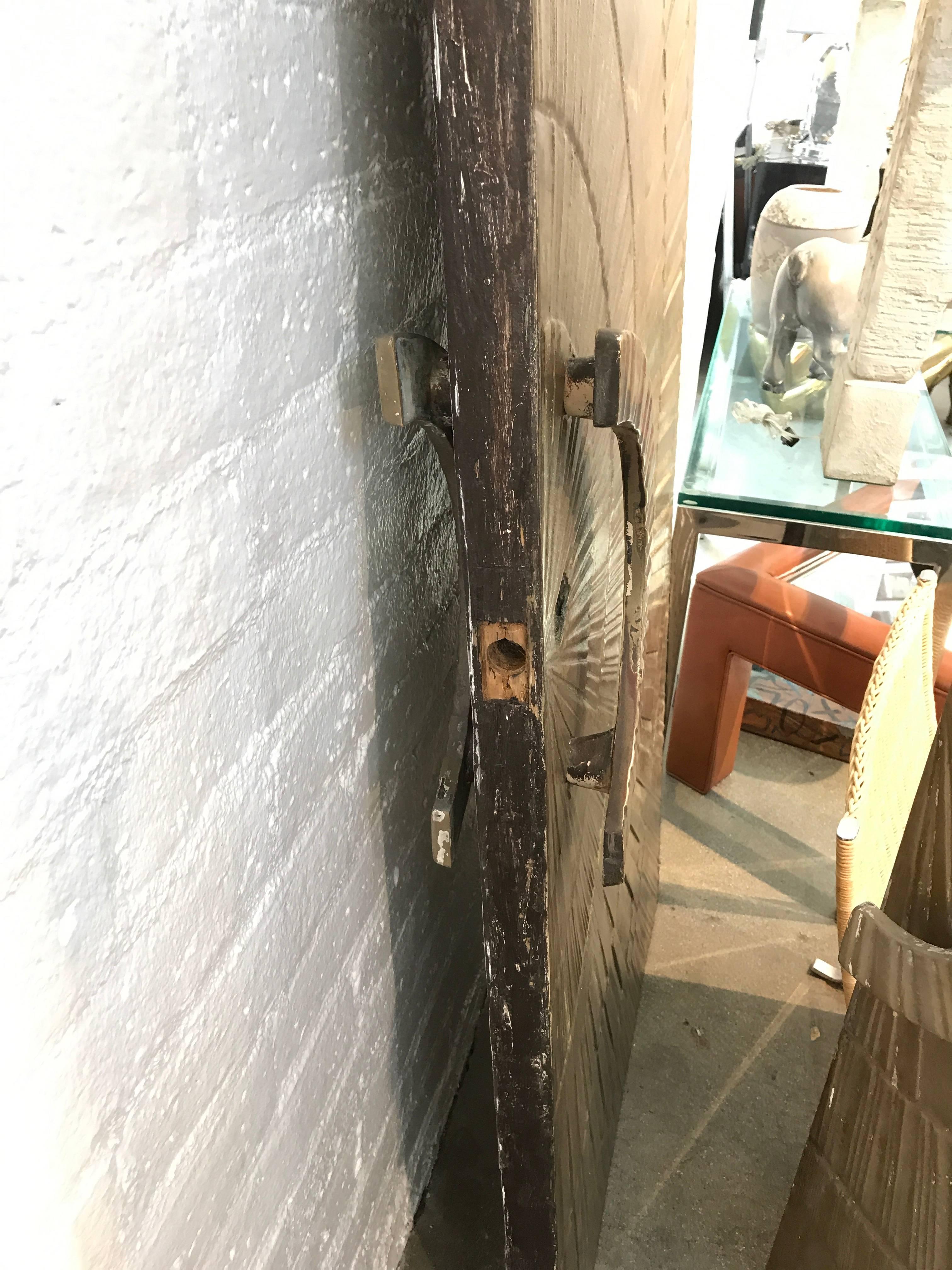 Double-Sided Architectural Bronze Brutalist Sunburst Doors 4