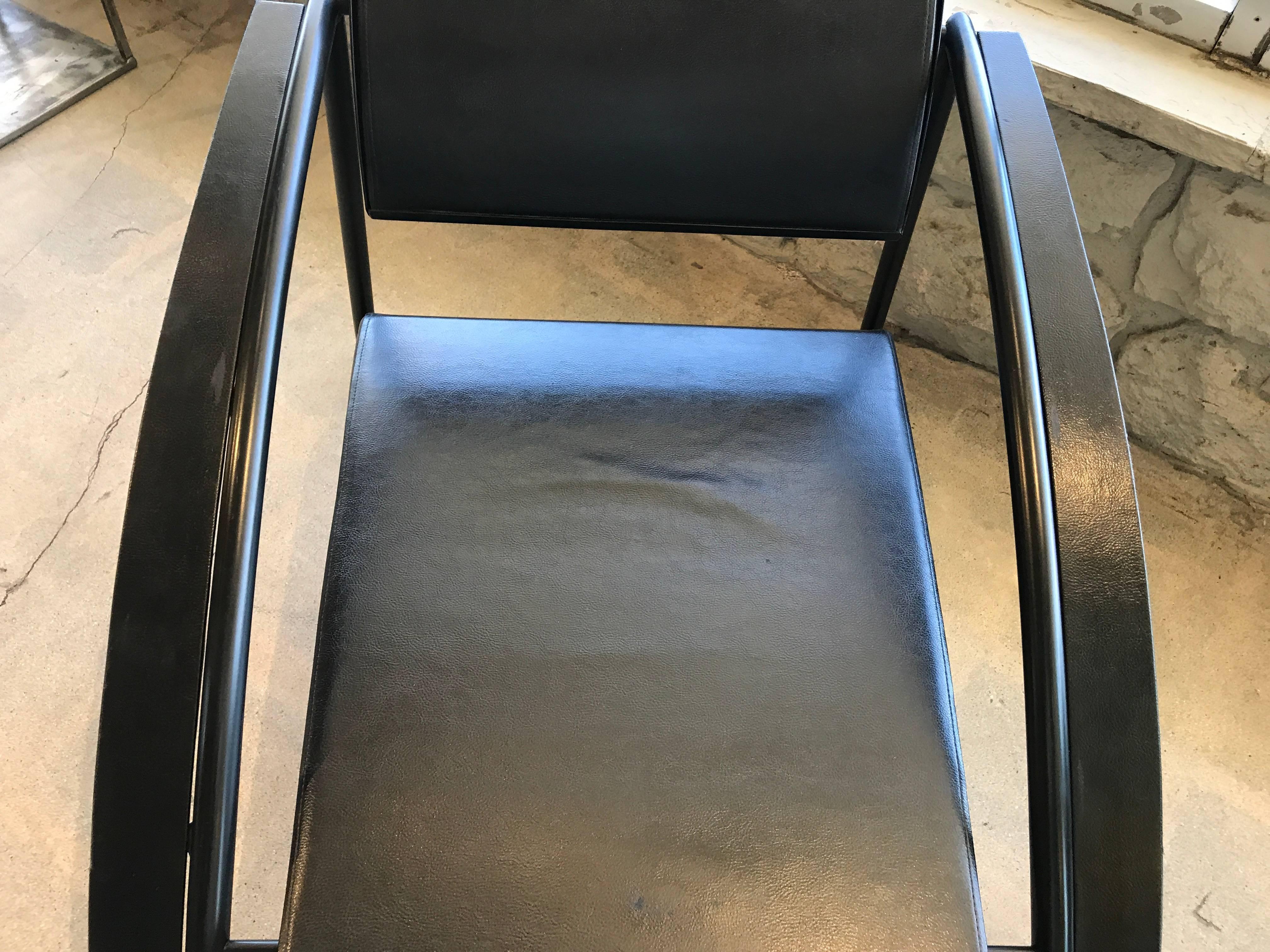 Paire de fauteuils épurés Jean-Louis Godivier des années 1980 2
