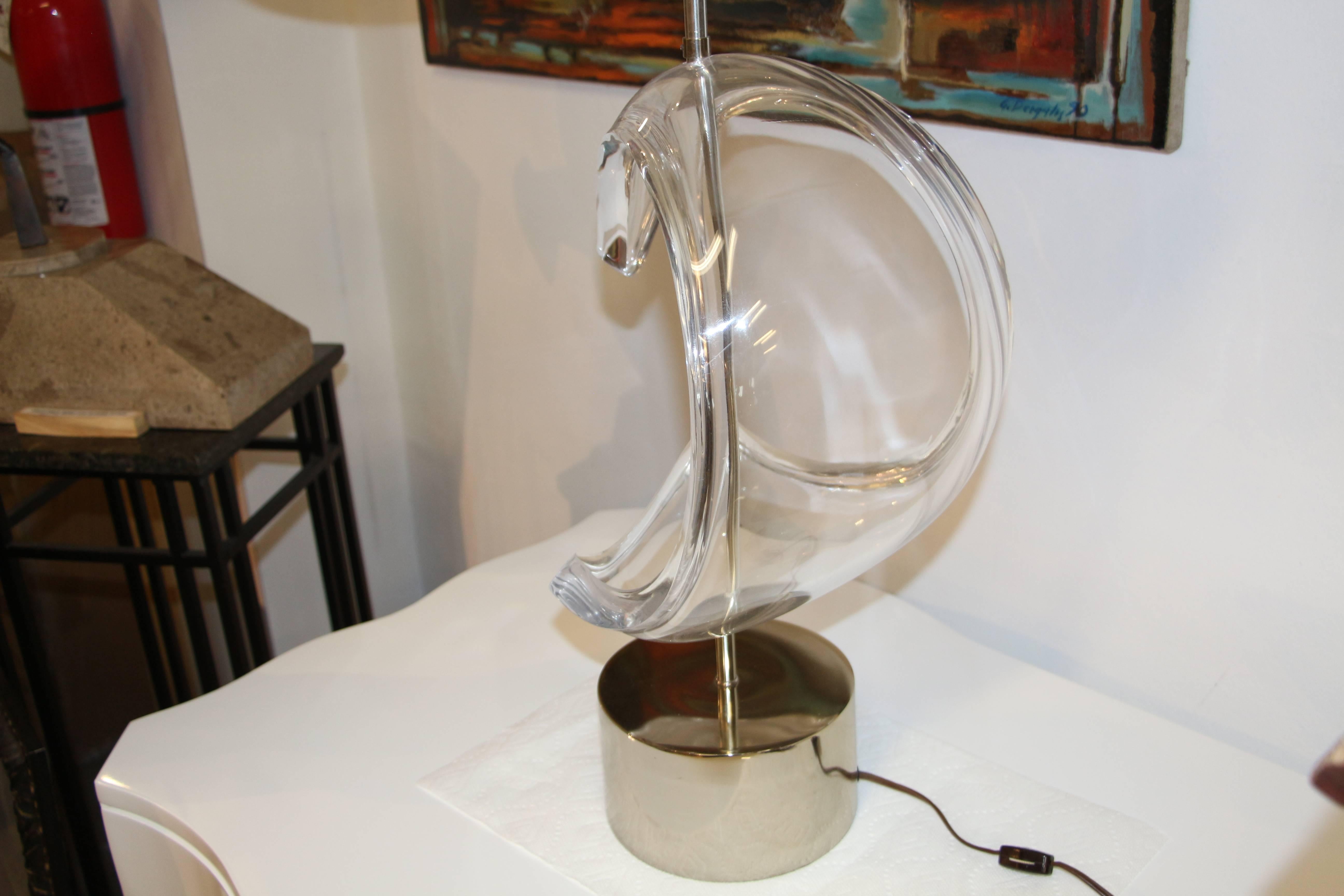 Late 20th Century Ritts Co Lucite Lamp