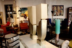 Pair of Unusual Lamps with Great Shades