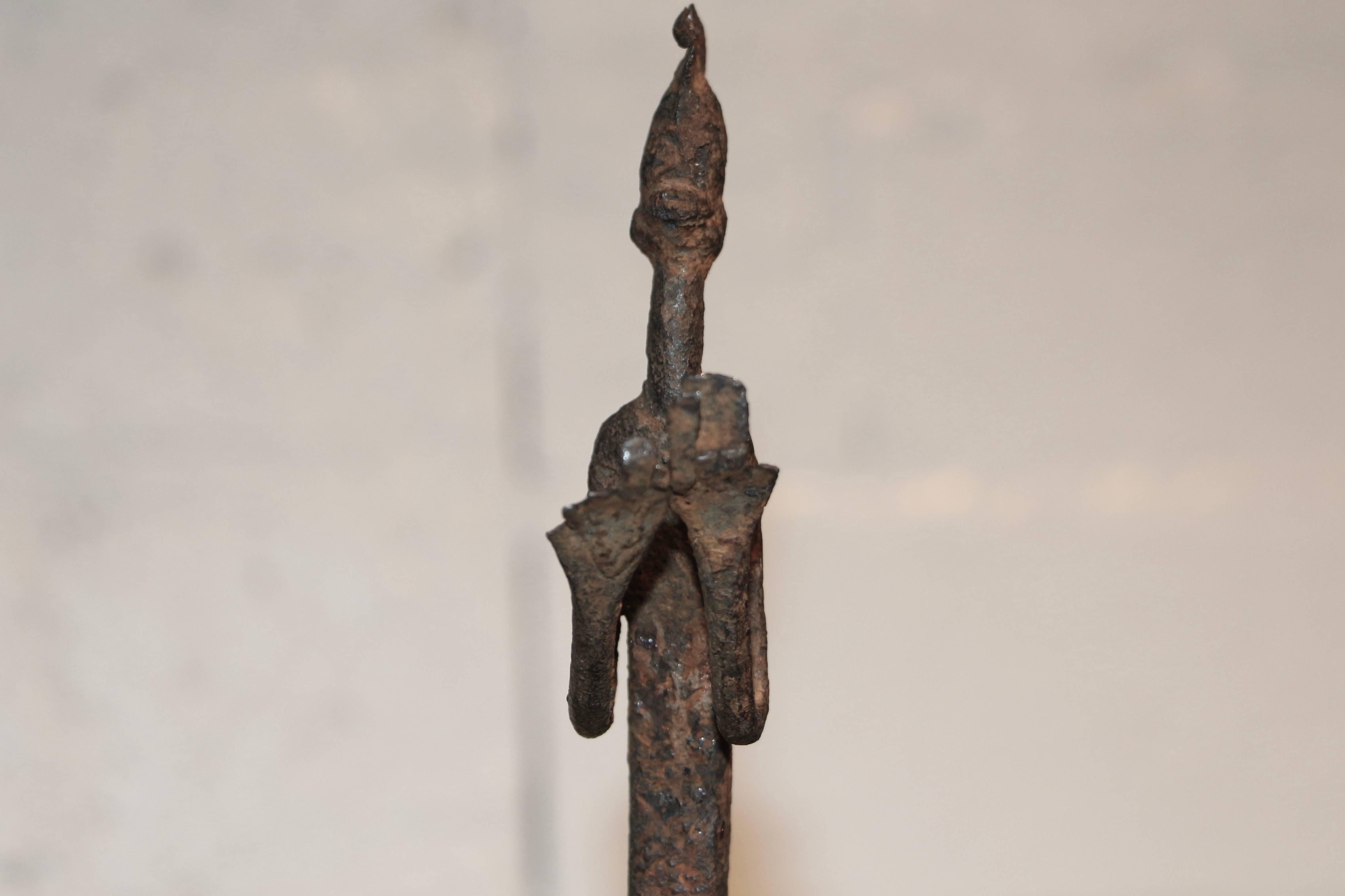 Malian Bamana Figurative Metal Altar Staff from Mali