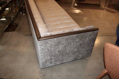 Button Tufted Elegant Long Sofa with Wood Frame