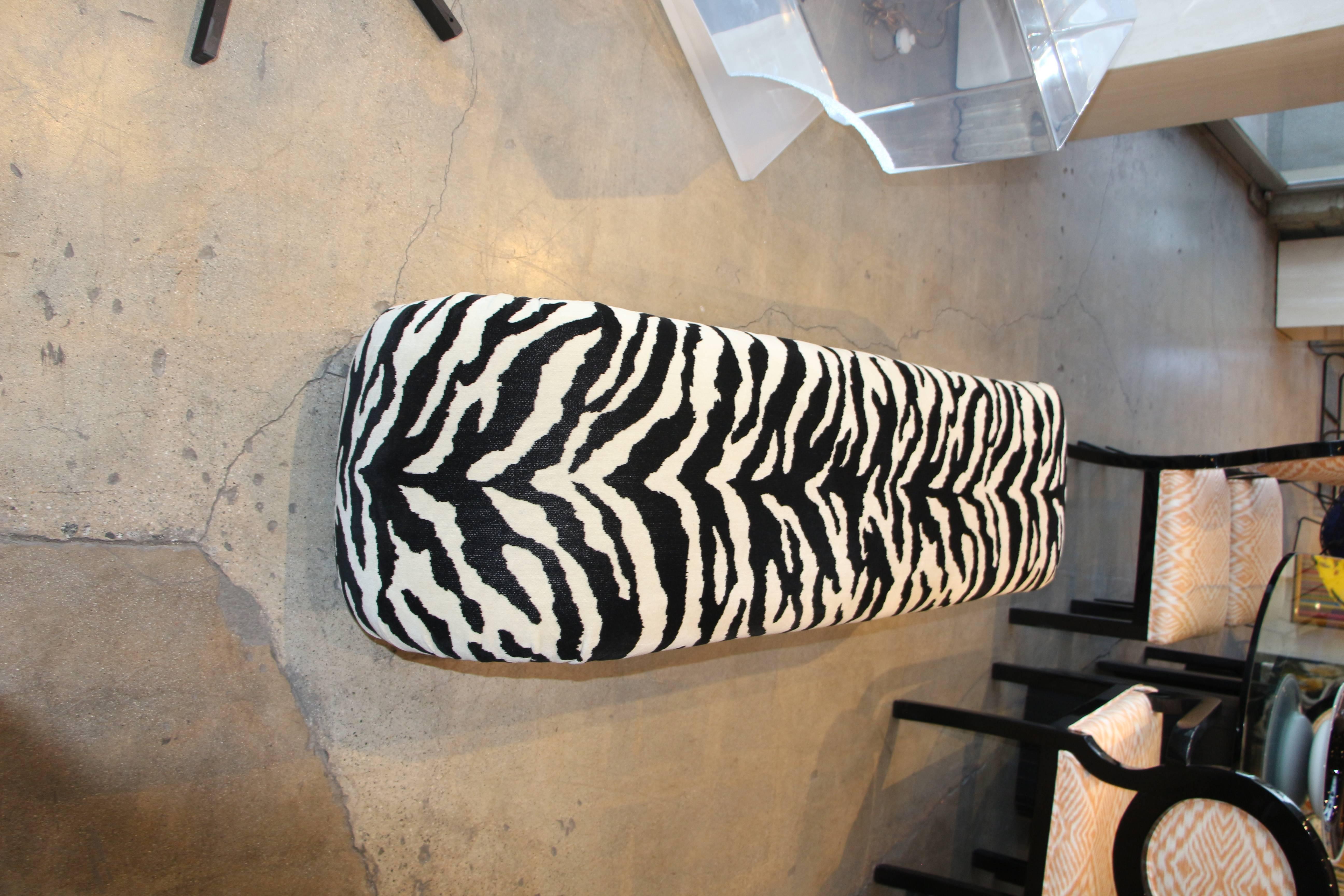Faux Zebra Bench from Barbara Marx Sinatra Estate In Good Condition In Palm Springs, CA
