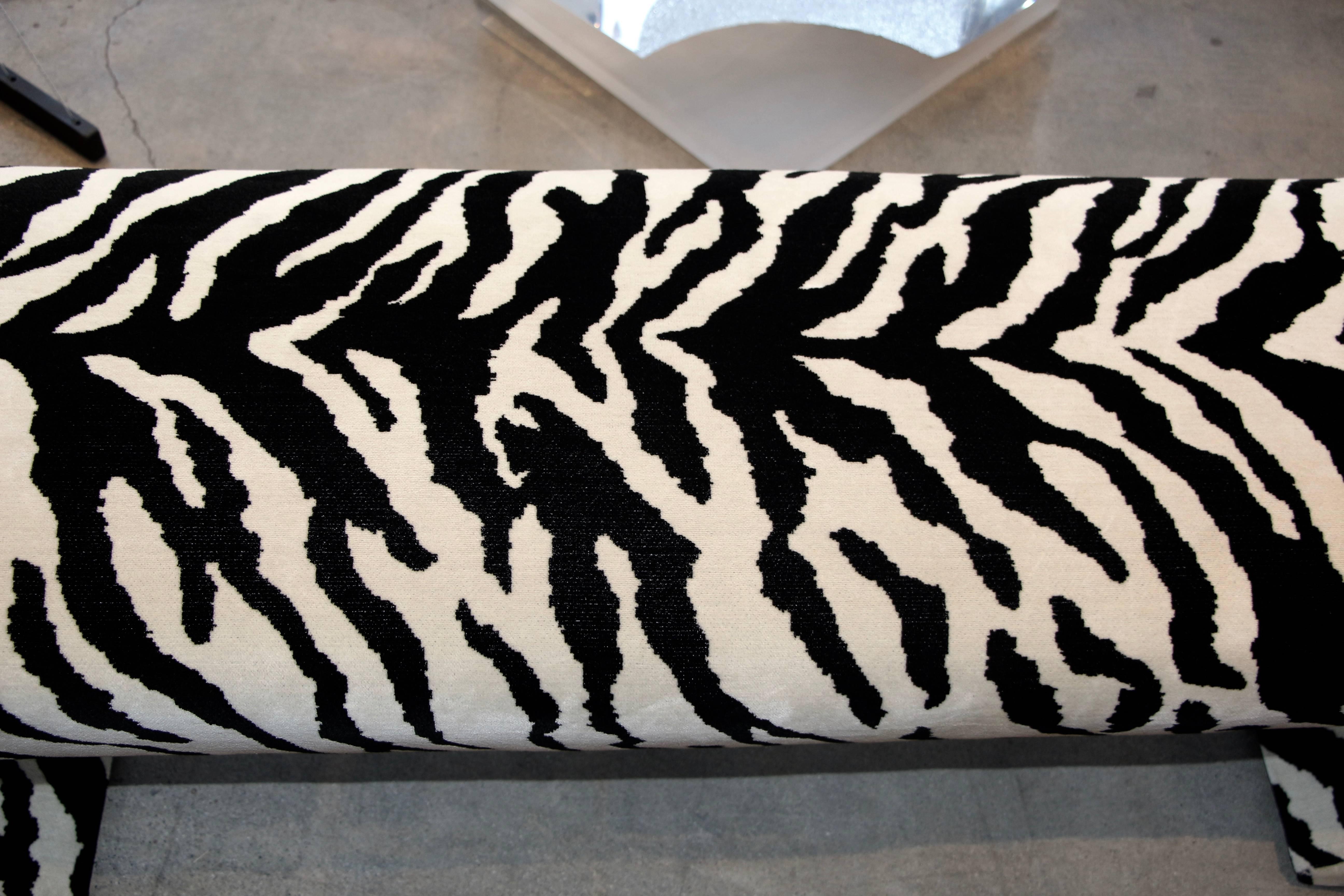 Machine-Made Faux Zebra Bench from Barbara Marx Sinatra Estate