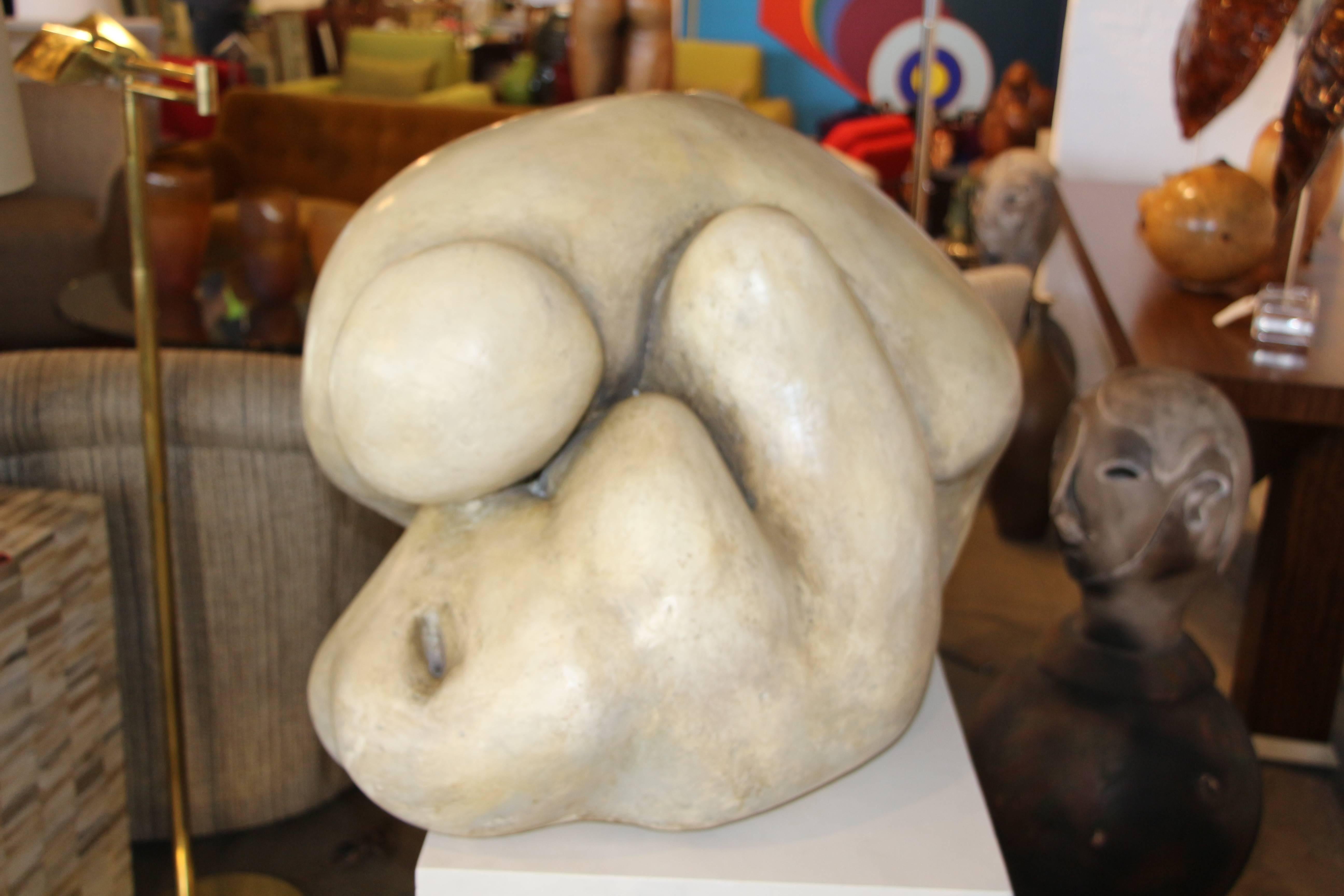 Hand-Crafted 1950s Plaster Figurative Sculpture 