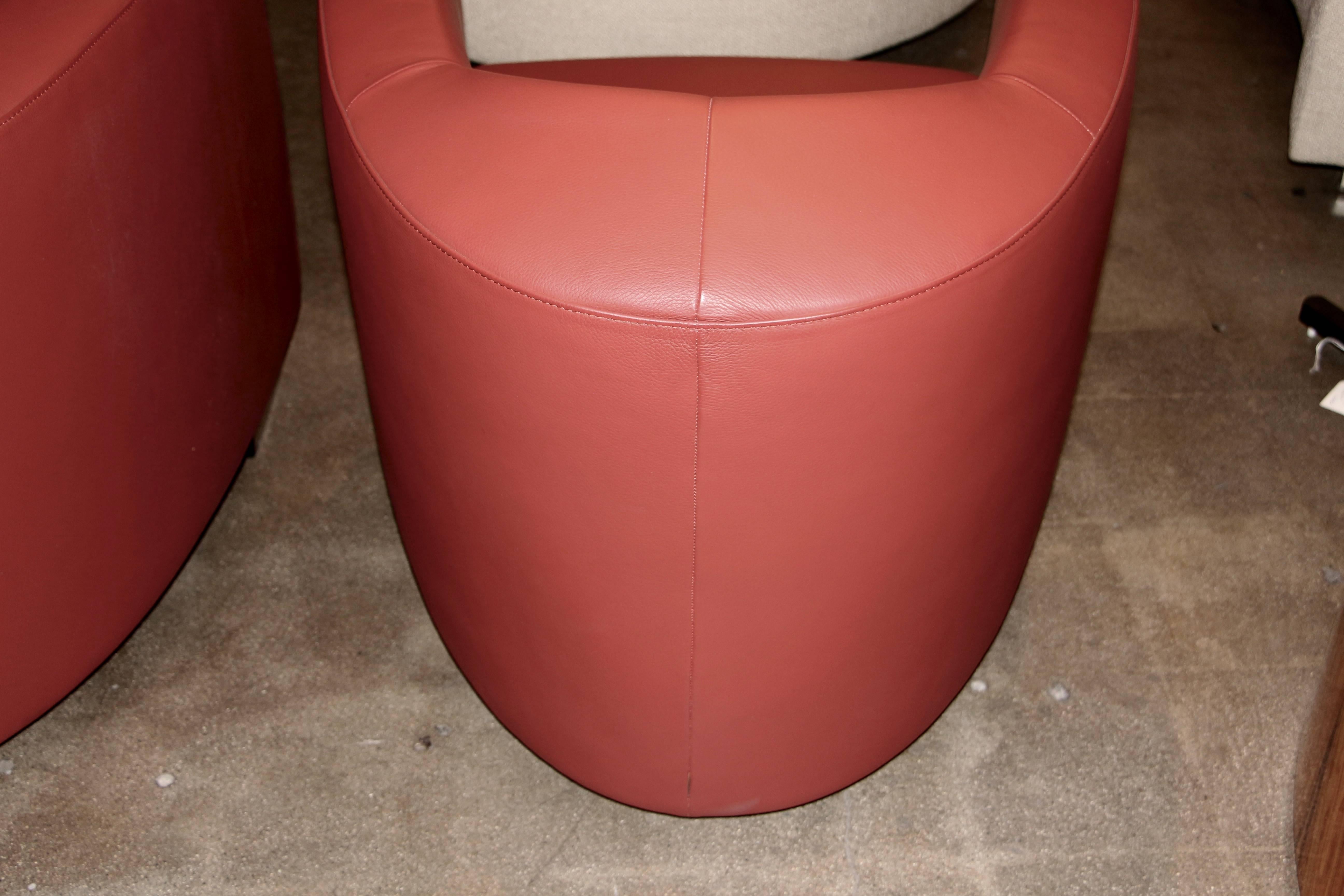 Team by Wellis Red Leather Chairs 3