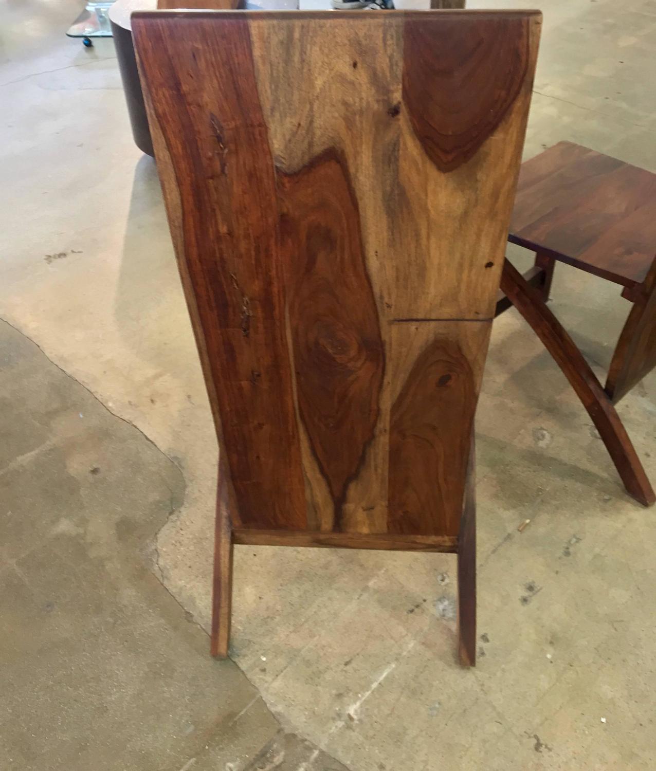 Set of Four Sculptural Exotic Wood Handmade Chairs For Sale at 1stdibs