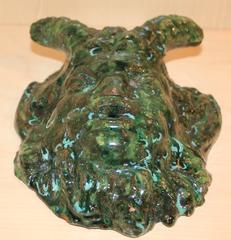 Great Green Glazed Pan or Devil's Head with Horns