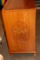 Most Unusual Carved Maple Japanese Chest with Floral Motif