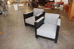 Custom Designed Black Chipped Wood Club Chairs Designed by Steve Chase