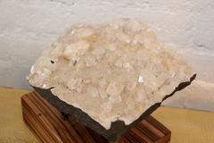 Beautiful Piece of Quartz Crystal Mounted on a Custom Solid Zebra Wood Base