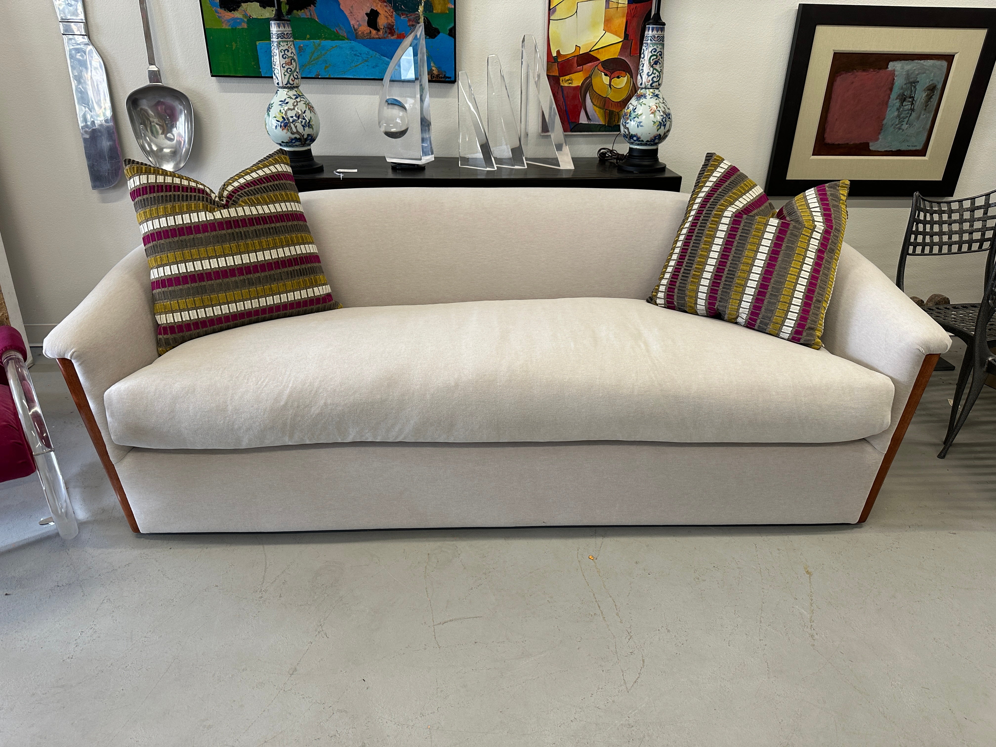 J Robert Scott Sofa Redone in Mario Sirtori Alpaca Cotton Wool Blend For Sale