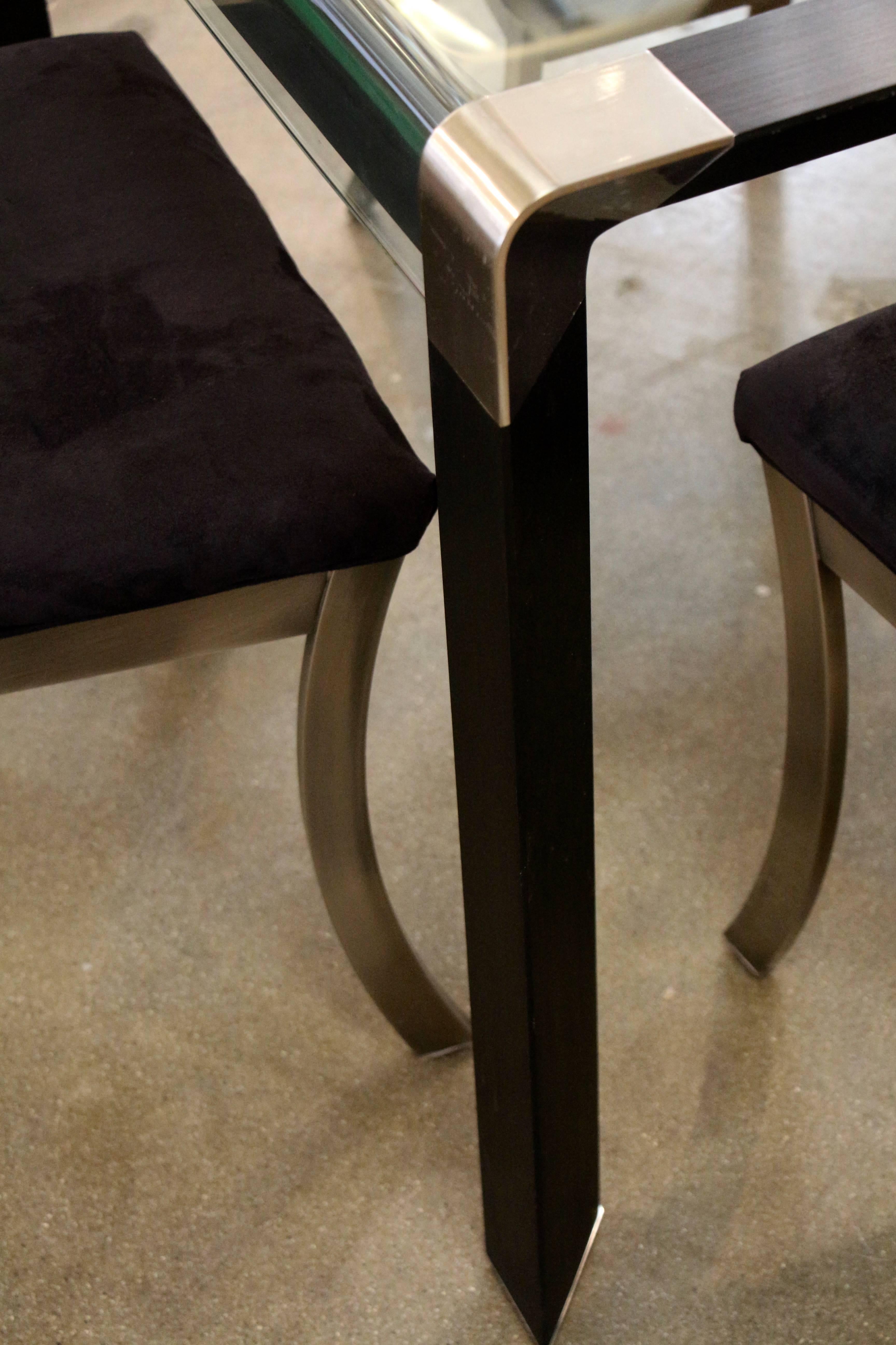 Modern DIA Design Institute of America Steel Klismos Chairs Dining Table