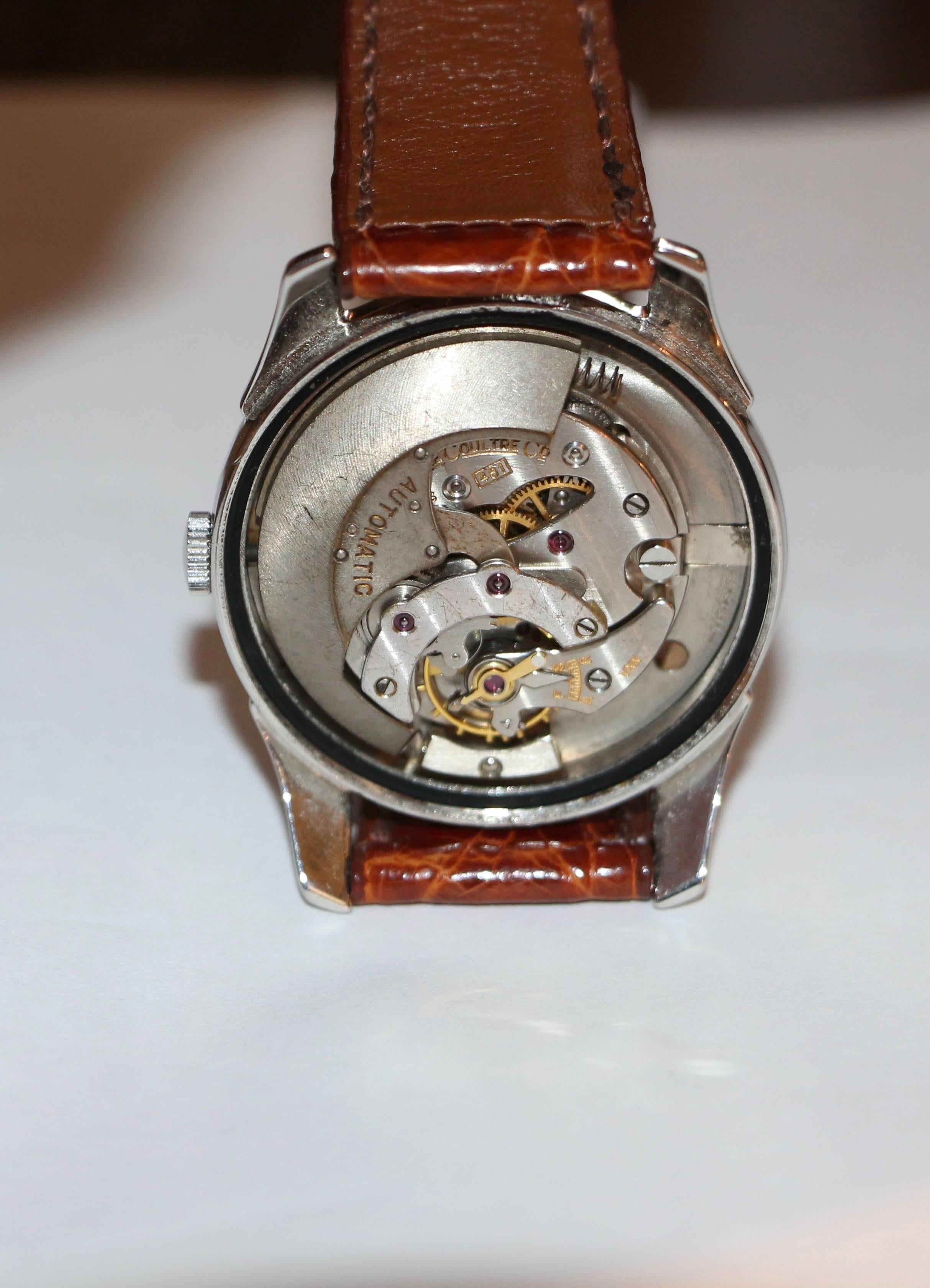 Jaeger-LeCoultre Automatic Power Reserve Watch in Stainless Steel In Good Condition In Palm Springs, CA