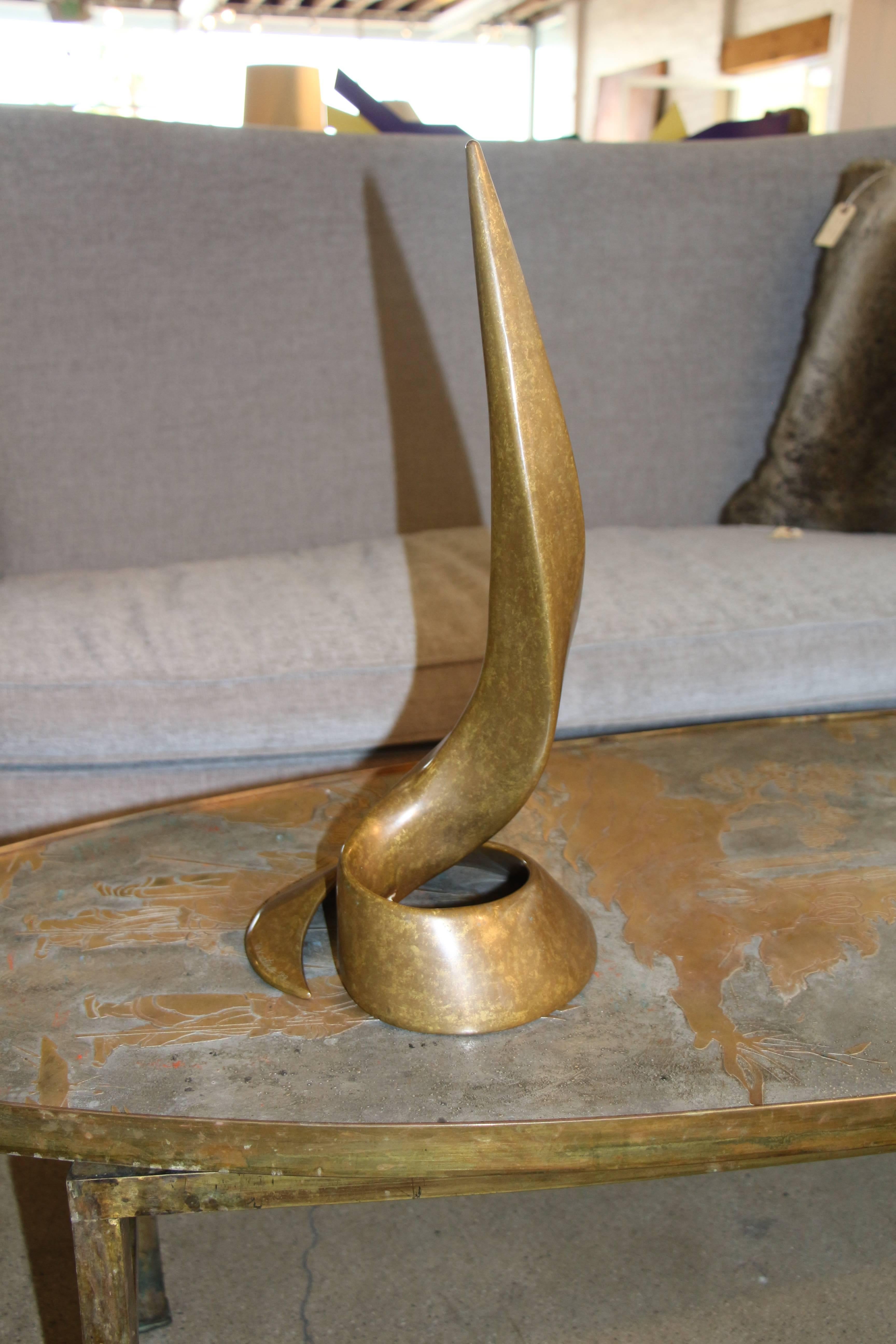 Late 20th Century Beautiful Swirling Curl Bronze by Bill Keating Dated 1983 For Sale
