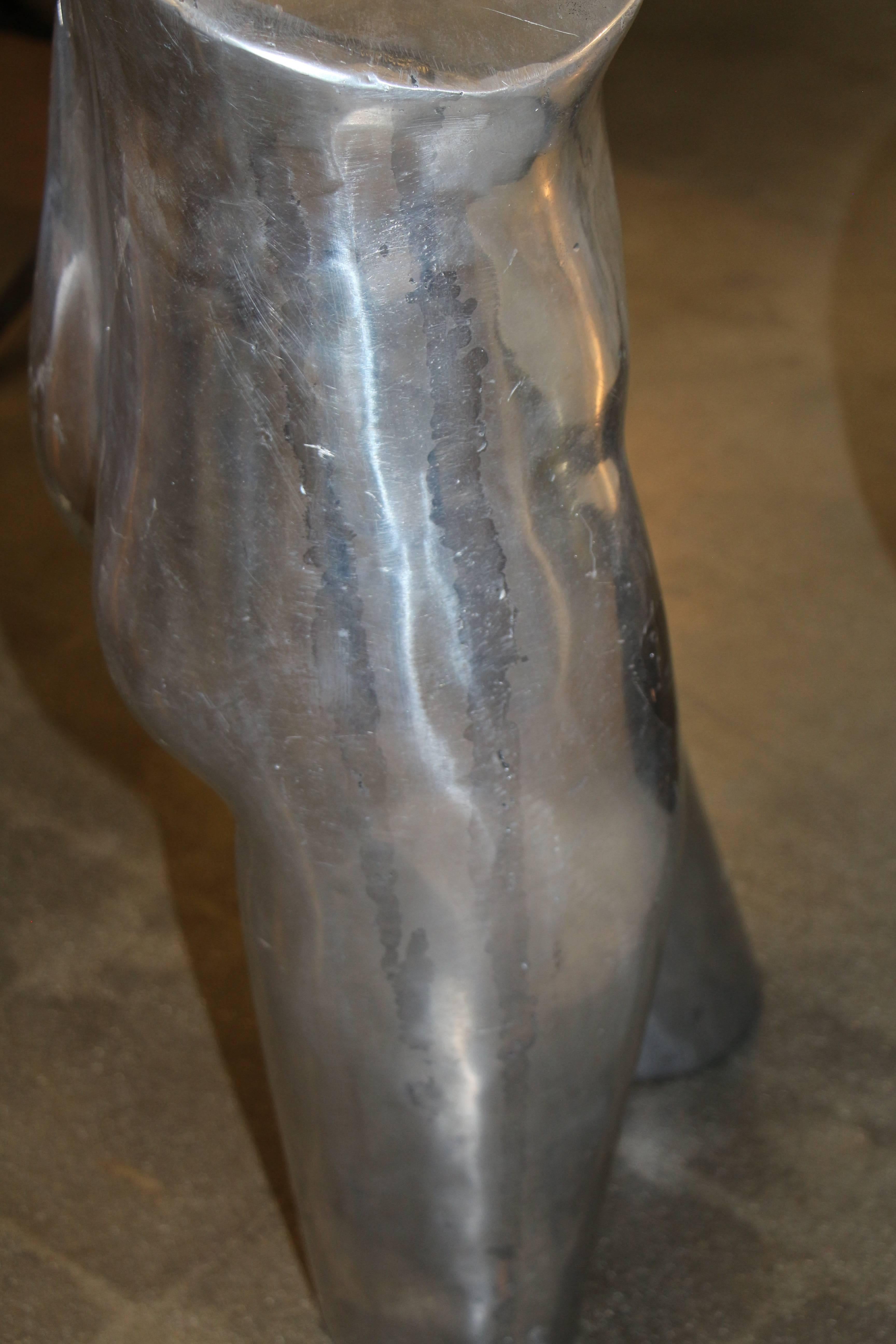 20th Century Aluminium Male Nude Male Torso Sculpture