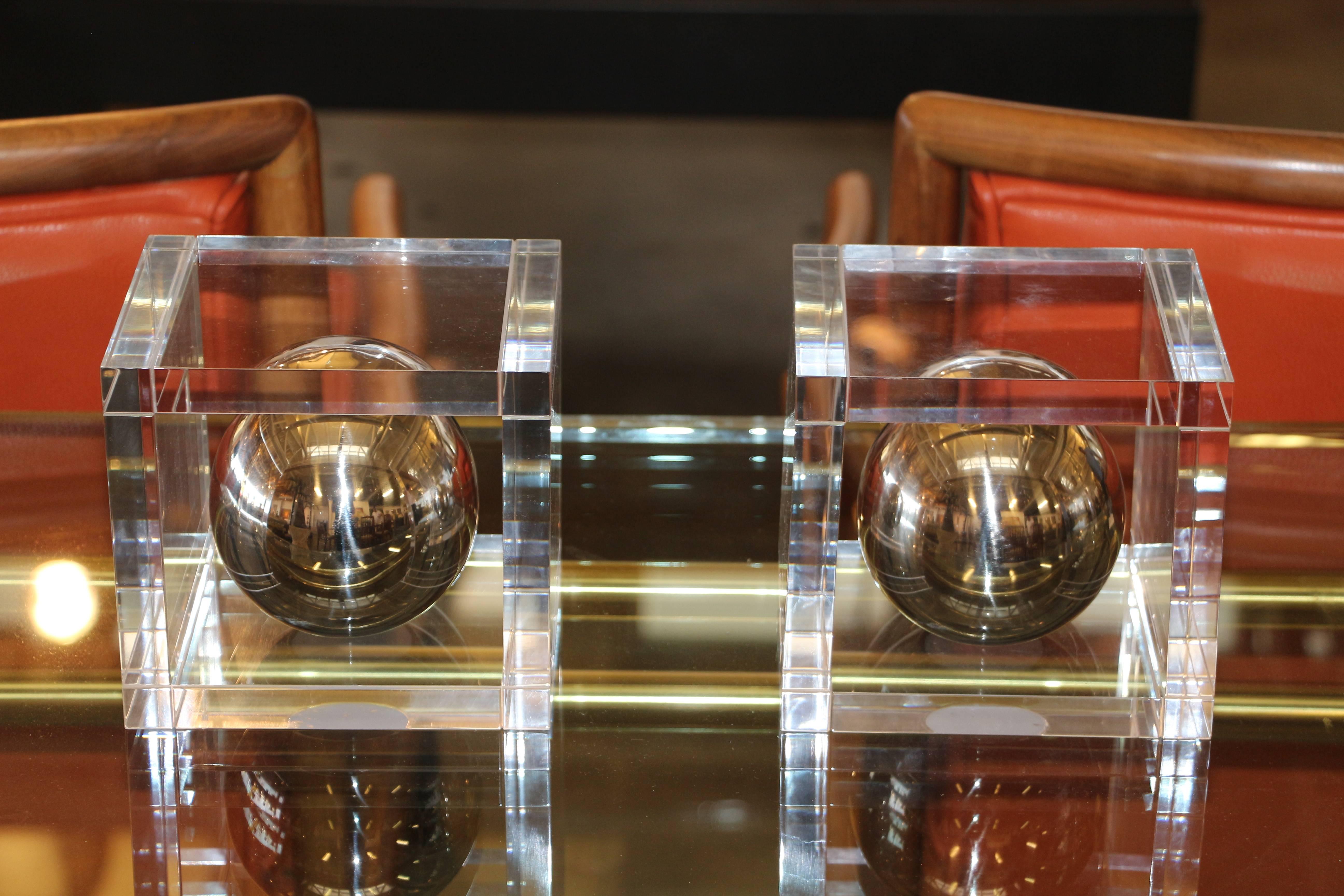 American Charles Hollis Jones Signed Ball Series Bookends