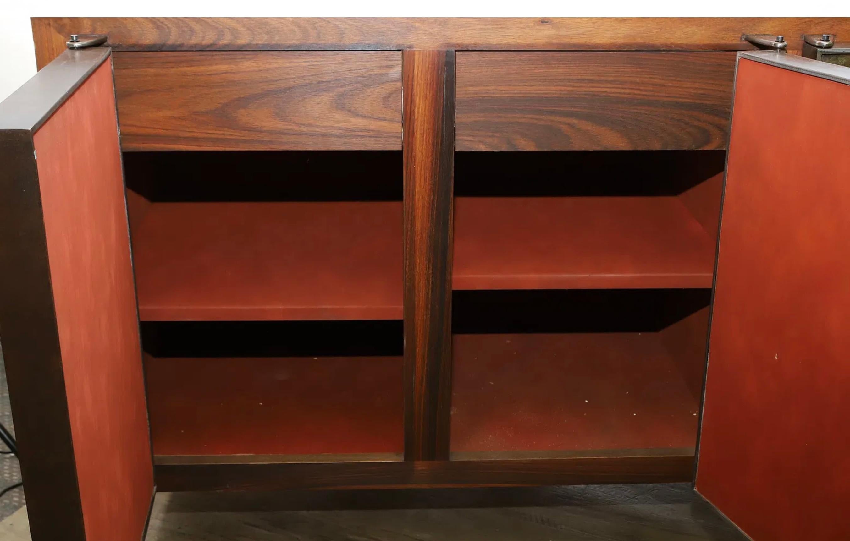 Brutalist Studio Walnut, Metal & Slate Floating Sideboard 1980’s Murrie Gayman For Sale 4