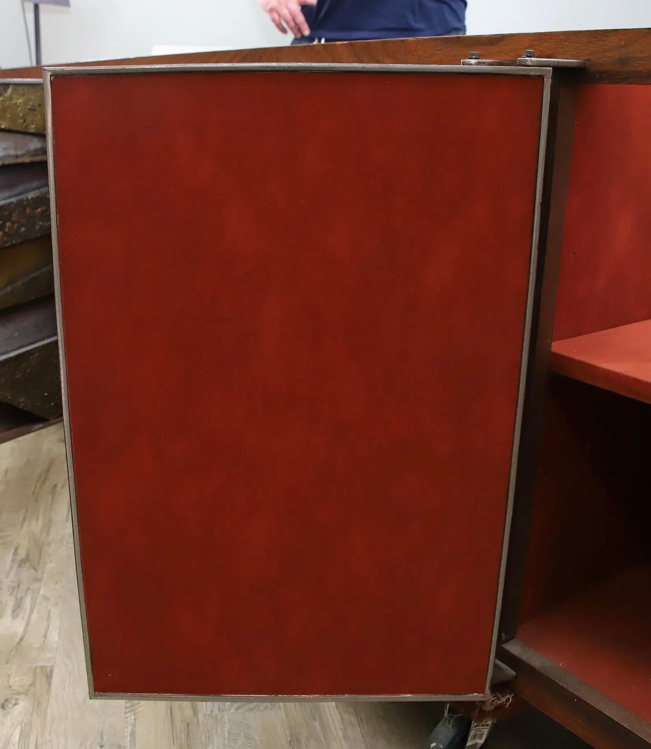 Brutalist Studio Walnut, Metal & Slate Floating Sideboard 1980’s Murrie Gayman For Sale 10
