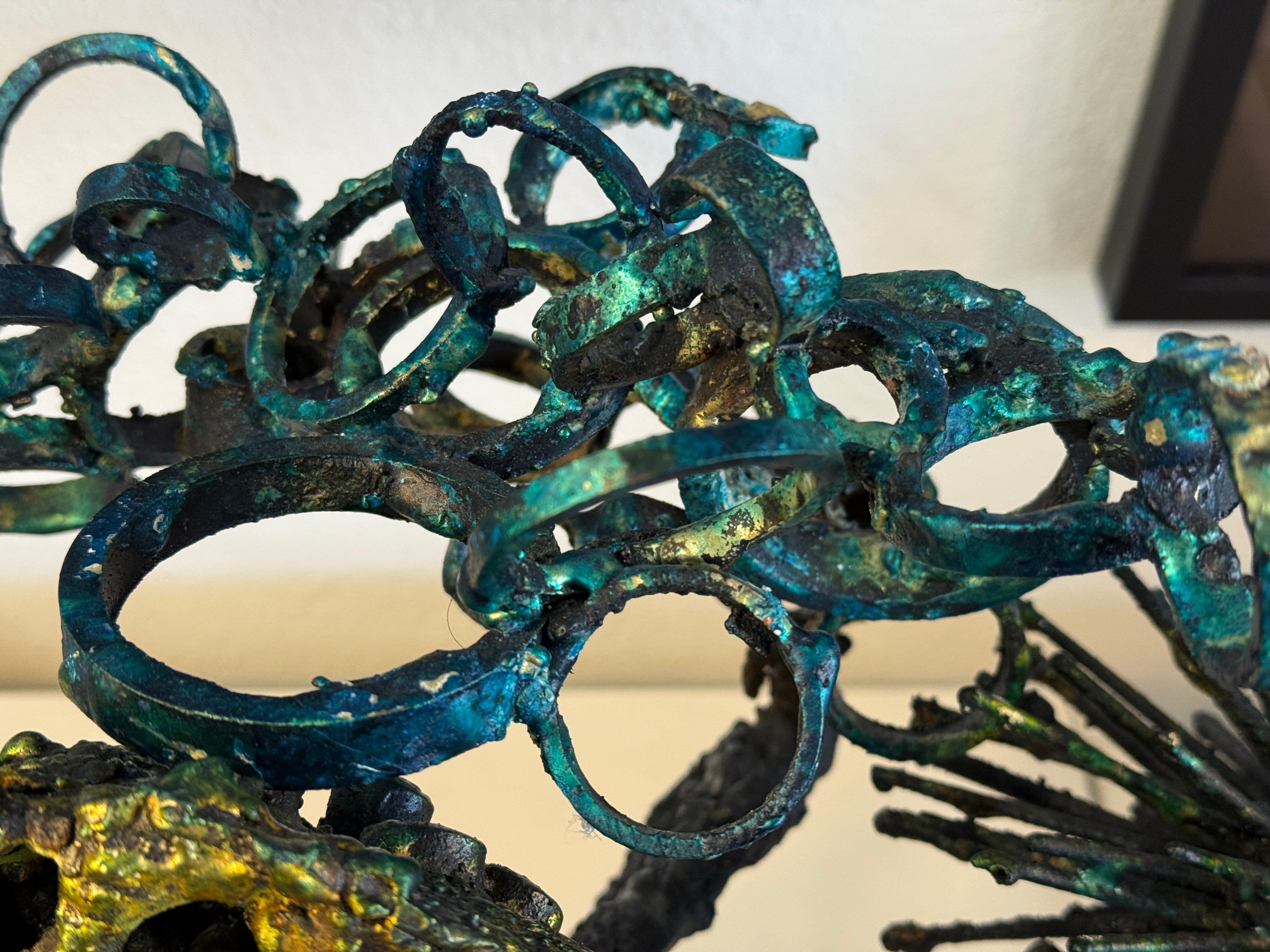James Bearden 2022 Brutalist Blacked Steel and Enamel Tree In Good Condition For Sale In Palm Springs, CA