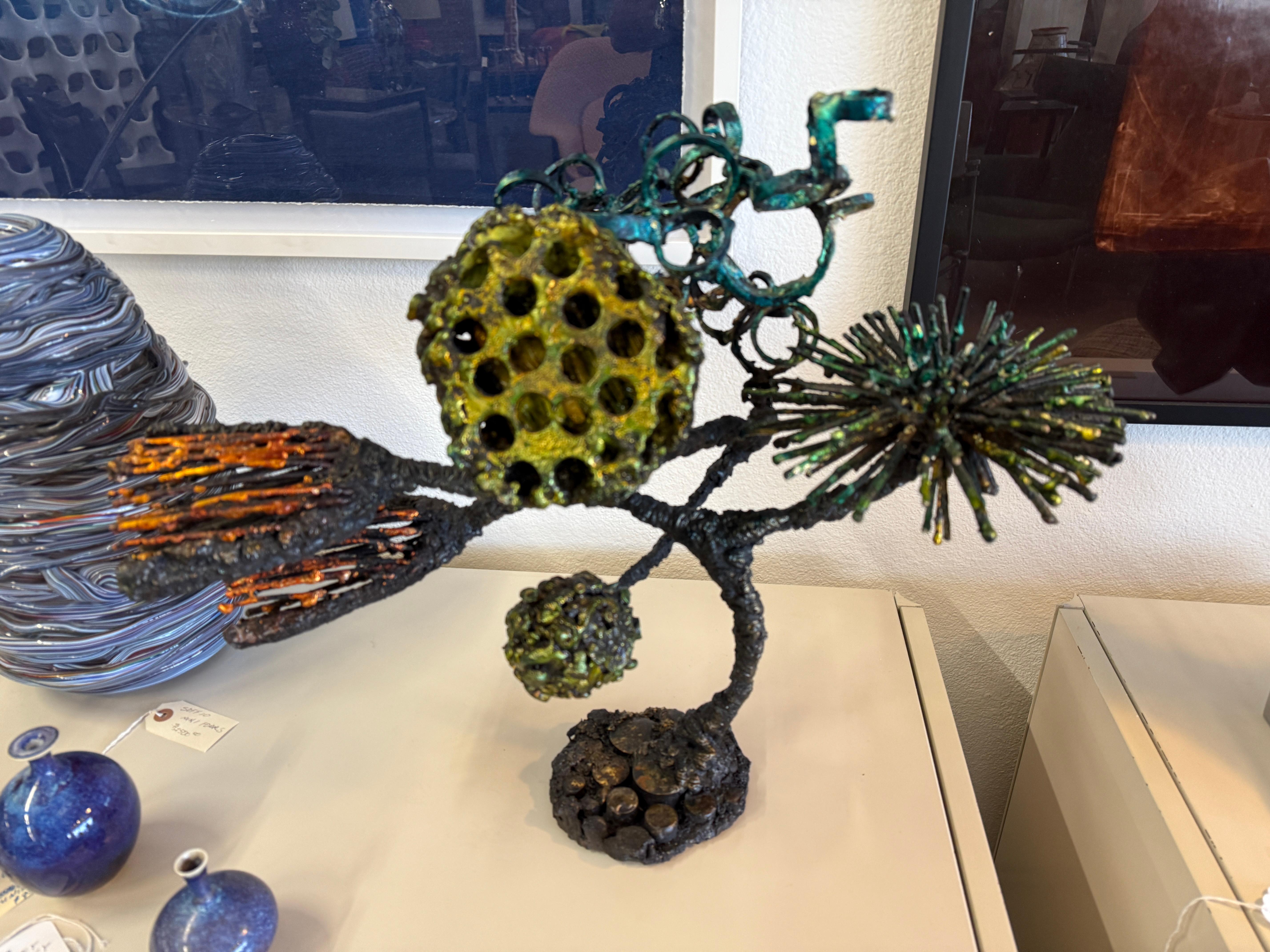James Bearden 2022 Brutalist Blacked Steel and Enamel Tree For Sale 10