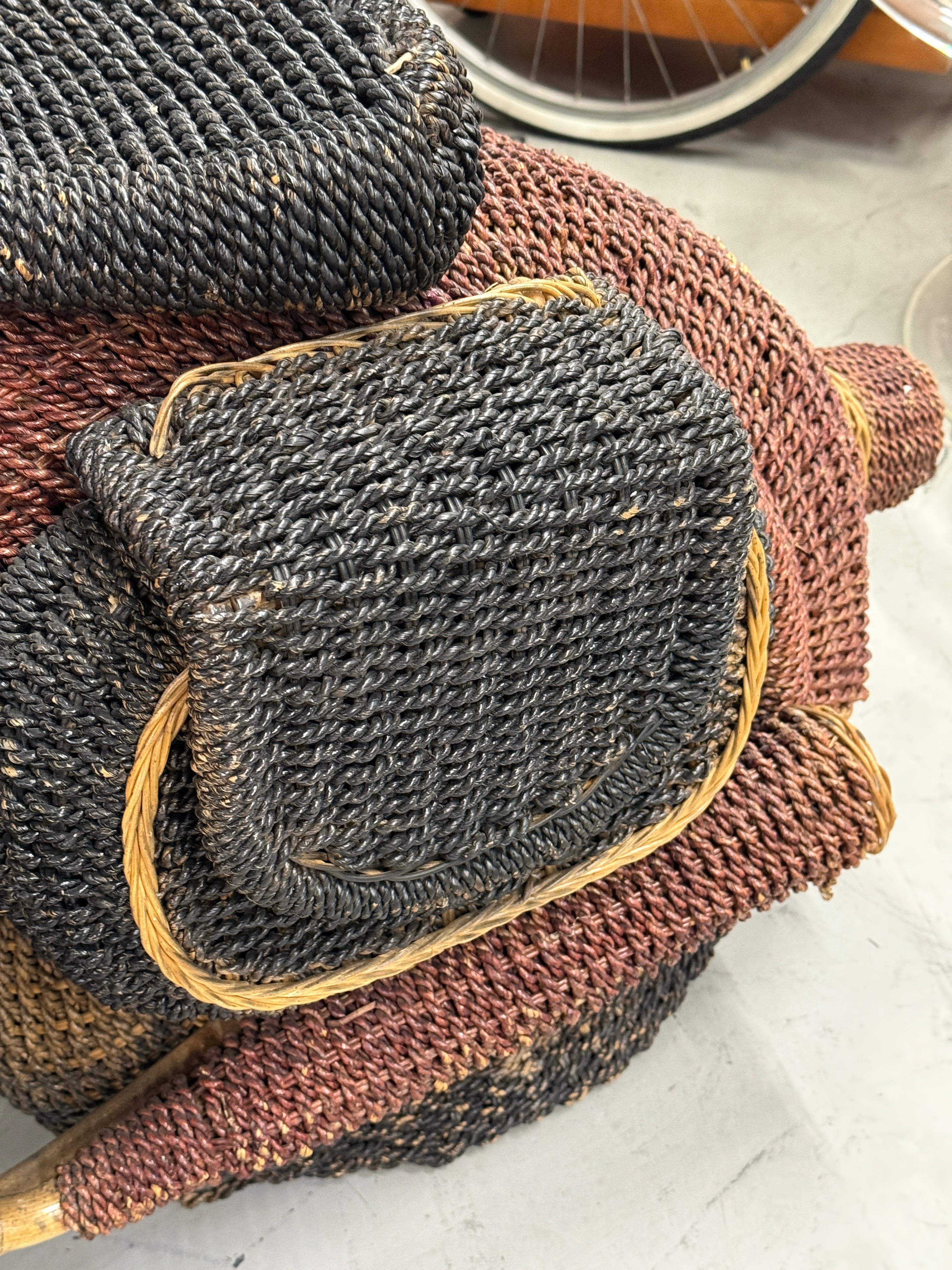 Tom Dixon Wicker and Rattan Motorcycle Sculpture  1980’s In Good Condition For Sale In Palm Springs, CA