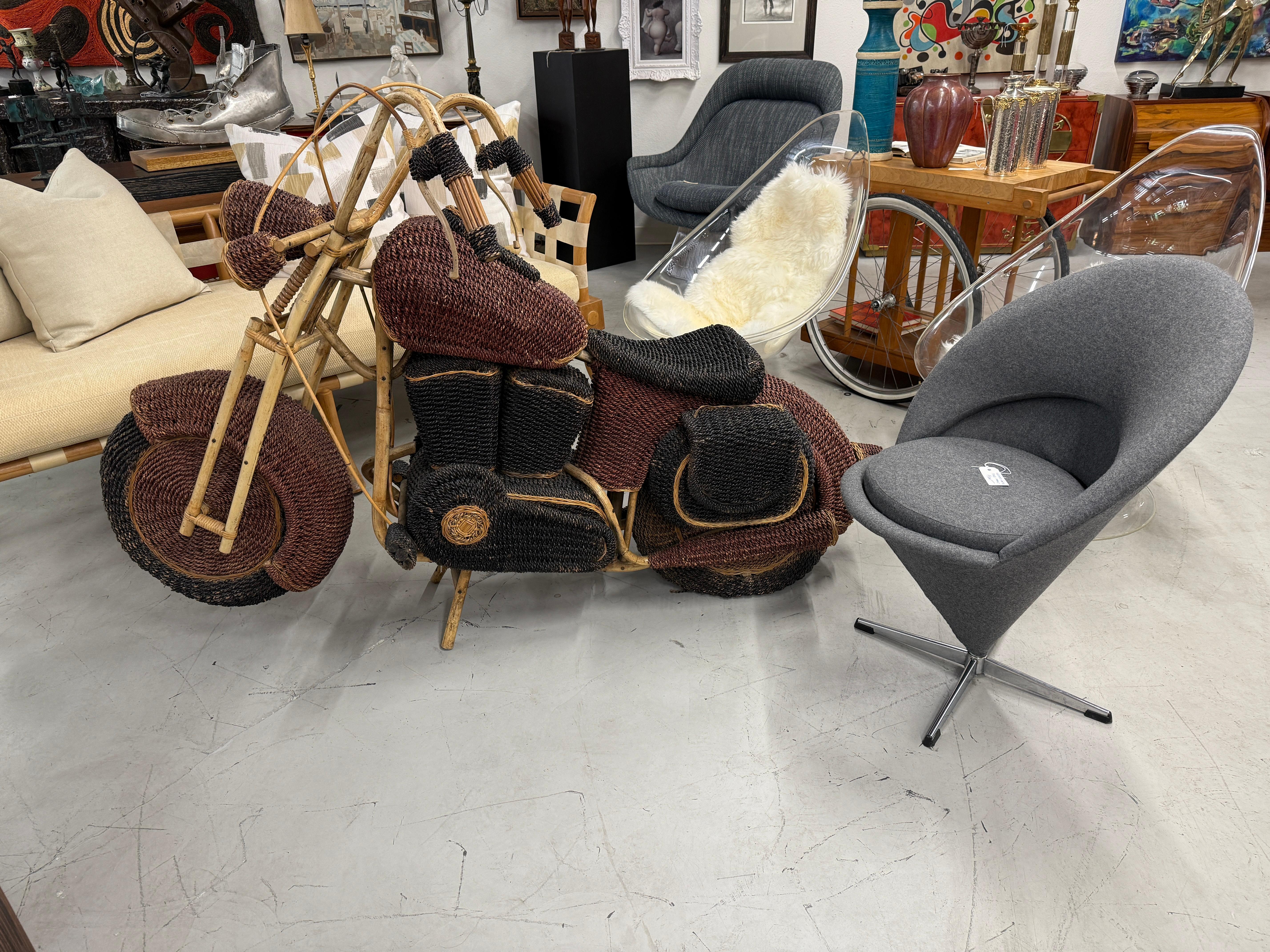Tom Dixon Wicker and Rattan Motorcycle Sculpture  1980’s For Sale 11