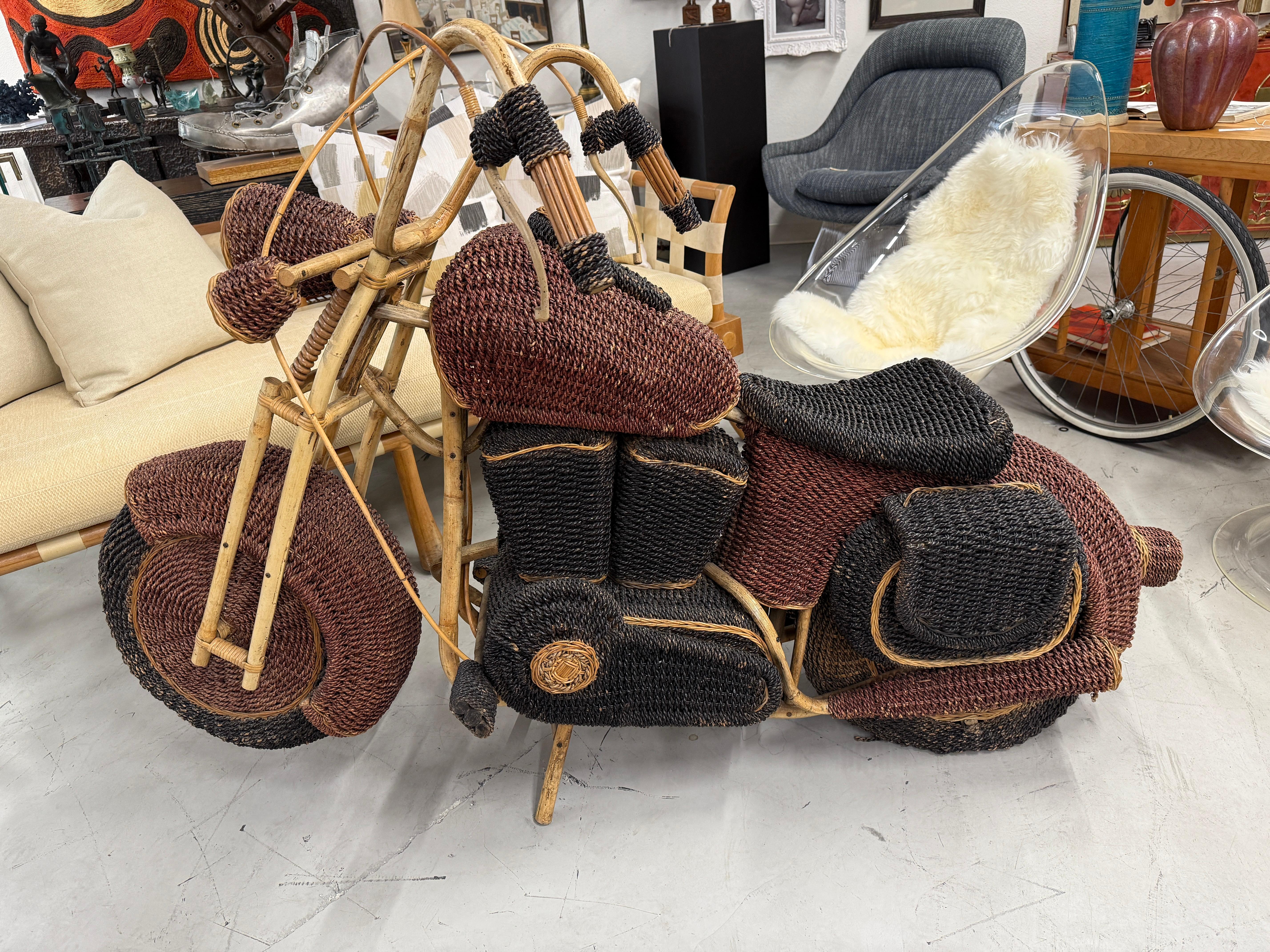 Tom Dixon Wicker and Rattan Motorcycle Sculpture  1980’s For Sale 10