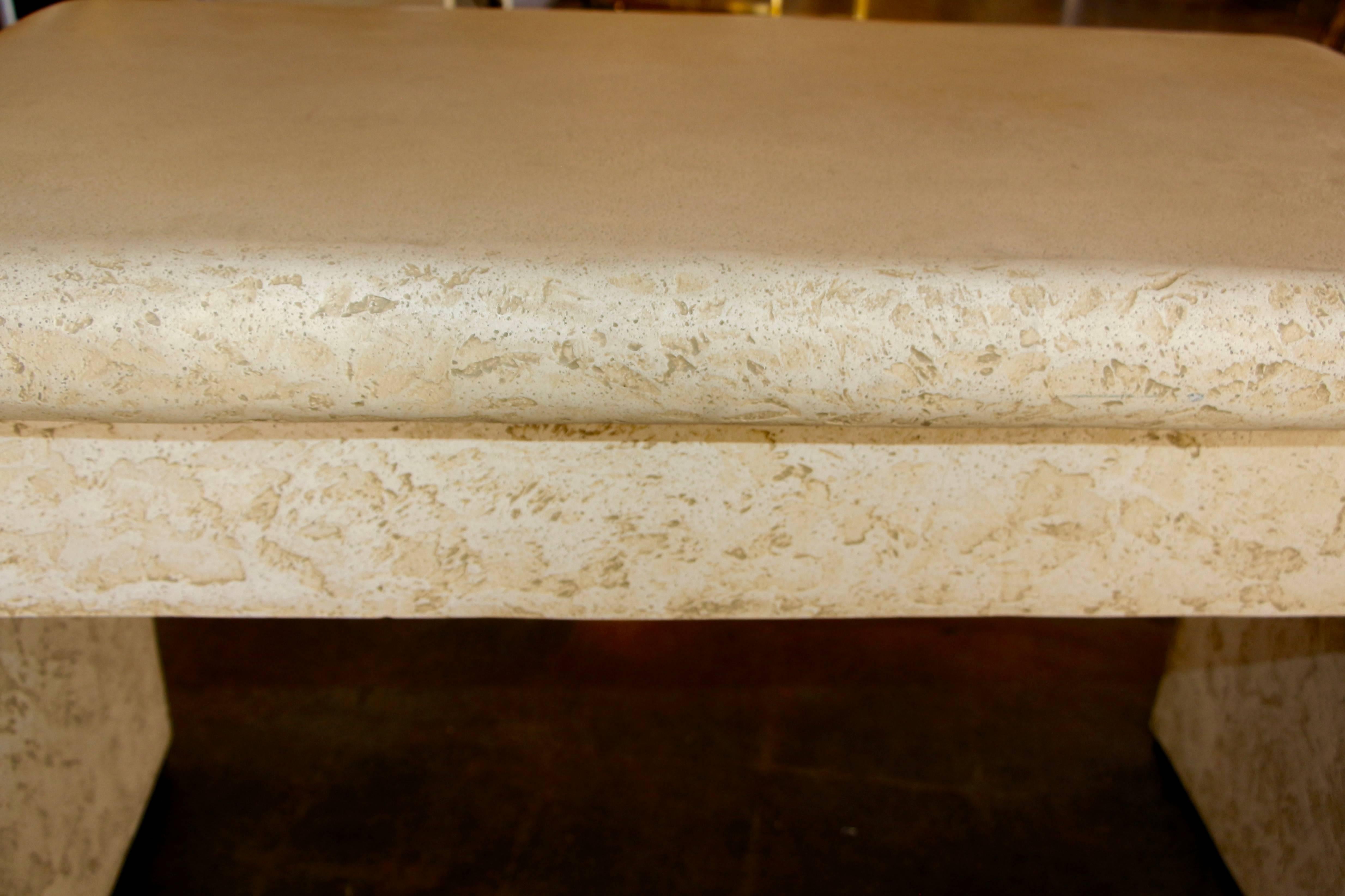 Modern Unusual Faux Stone Plaster over Wood Desk