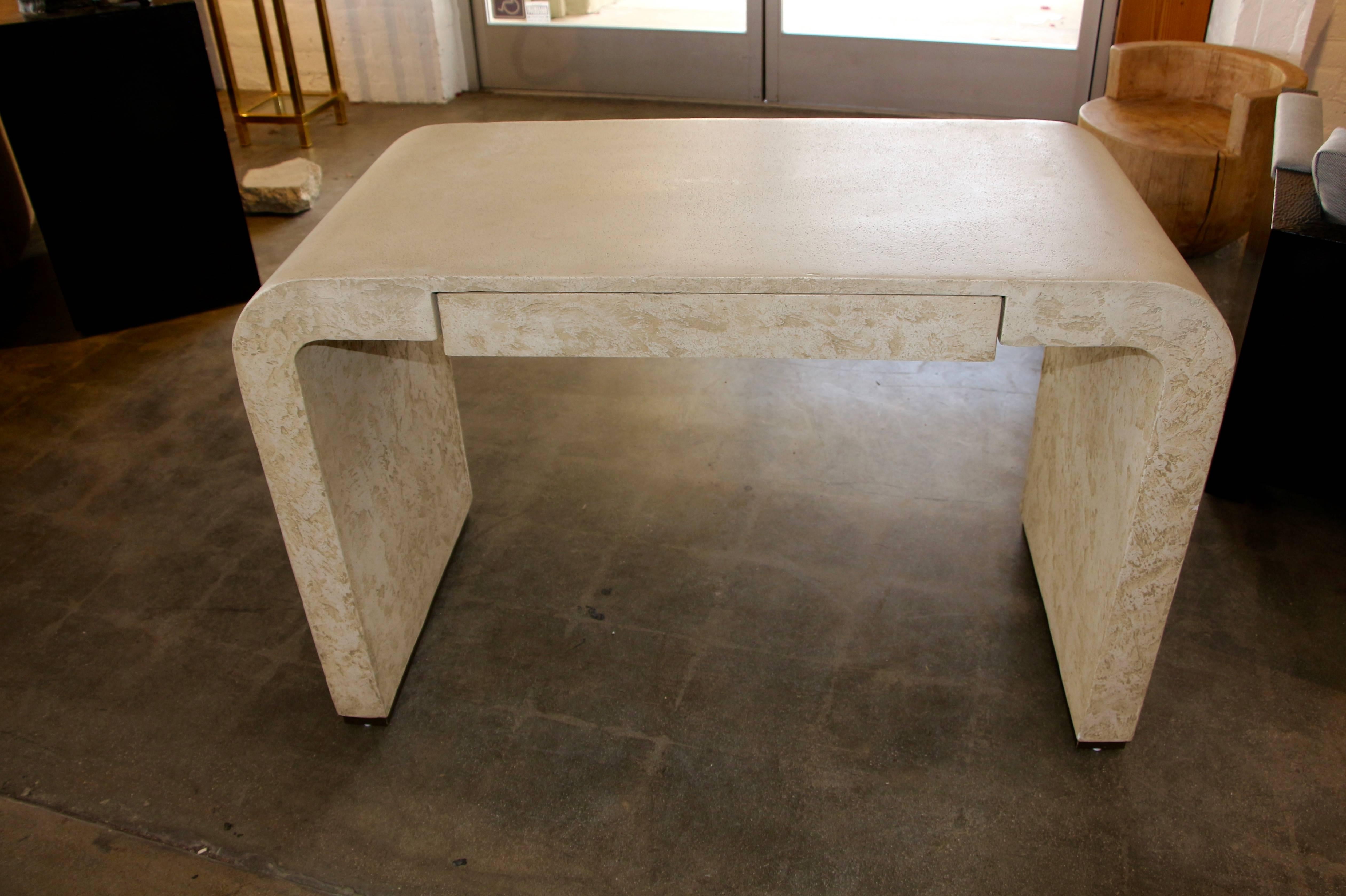Unknown Unusual Faux Stone Plaster over Wood Desk