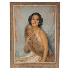 1938 Society Portrait of a Lady by Jean Albert Grand Cateret