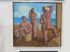 Melvin Klapholz „Nackte Badende“ 1962 Öl auf Leinwand