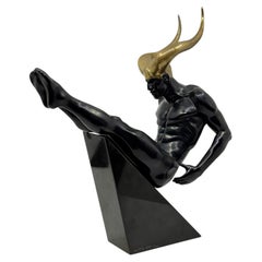1996 Bronze and Marble sculpture of Minotaur