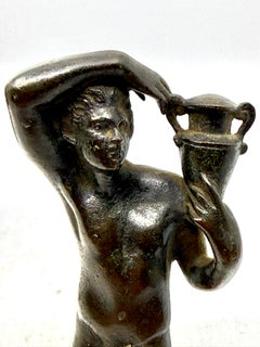 Set of 3 Miniature Sculptures 2 Grand Tour Bronze Neoclassical Souvenirs & Bell