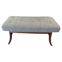 Robsjohn-Gibbings for Widdicomb bench redone in Romo Black Edition Fabric