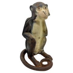 Hubley Cast Iron Monkey Doorstop Nice Paint and Color