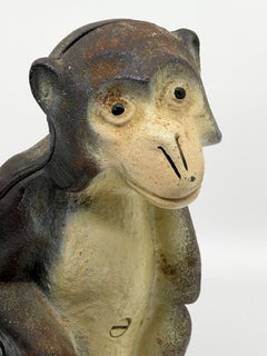 Hubley Cast Iron Monkey Doorstop Nice Paint and Color