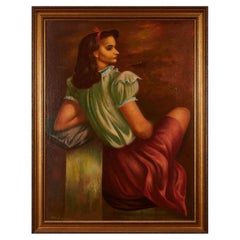 WPA Painting of a lady by Noted New Jersey Artist Michael Lenson