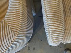 Three-Legged Free-Form Chair by J. Schellenberg Interiors in Wide Wale Corduroy