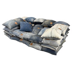Wonderful Handmade Sofa Crafted out of Recycled Levi Jeans