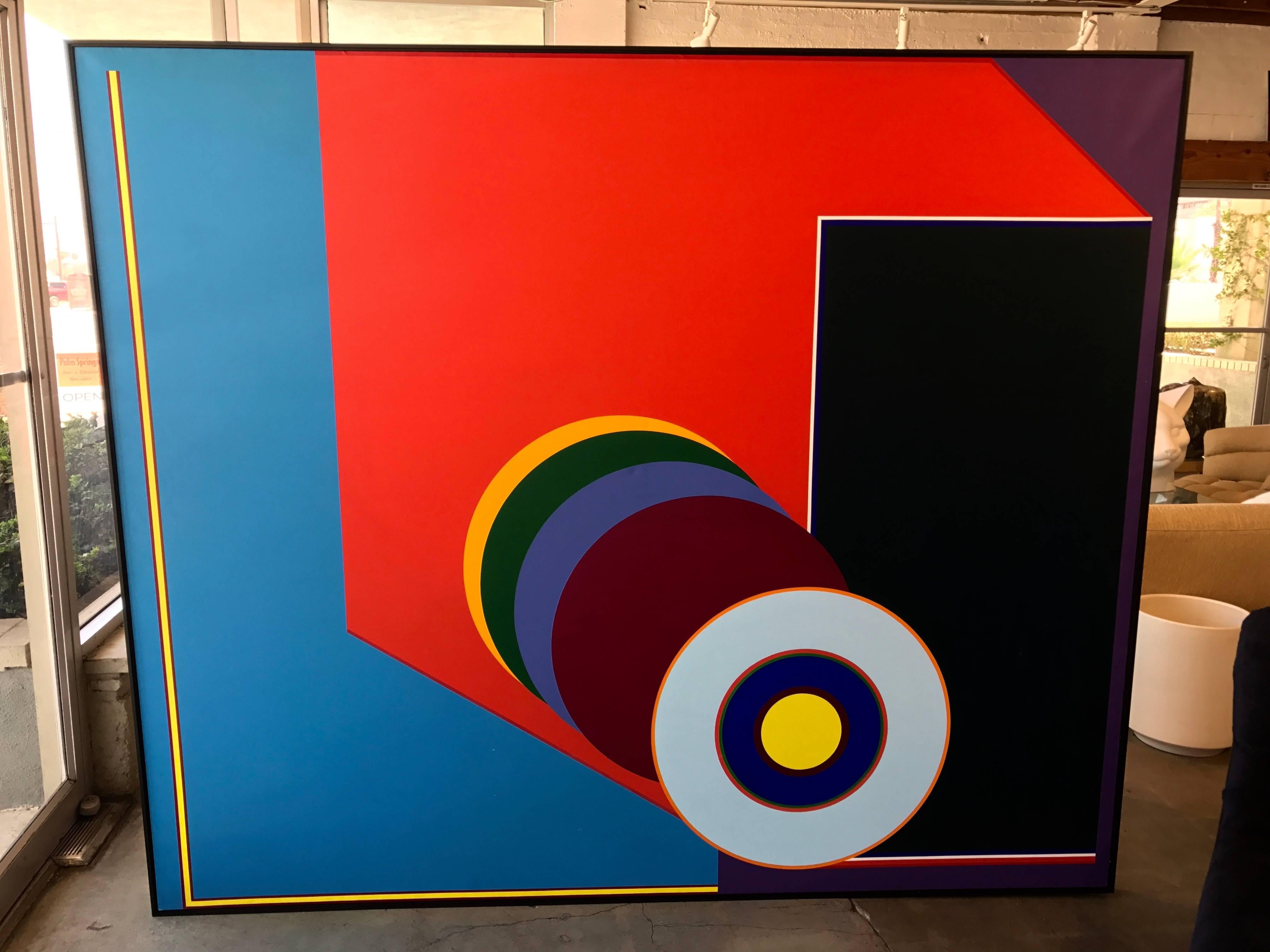 James L. Huntington Vibrant Large Abstract, Dated 1967 5